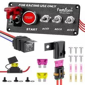 RV 트럭 레이싱 카 보트 해양 트레일러용 릴레이 배선 하네스 LED가 있는 엔진 푸시 버튼 토글 스위치가