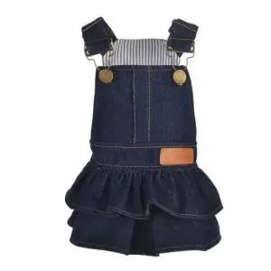 고양이멜빵 PET 강아지 옷 데님 멜빵 치마 원피스 청치마