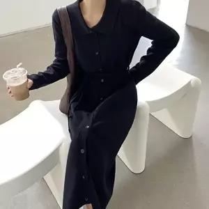 [셀러허브 패션]3컬러 루즈 니트 롱 원피스 (46778423)