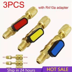 R22 냉매 볼 밸브 황동 에어컨 차단 호스 냉동 도구 r410a 어댑터에 연결