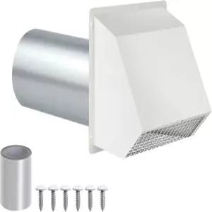 3인치 건조기 통풍구 커버 외부 벽 배기구 욕실 배기용 실외 후드 캡 스크린 및 댐퍼가 있는 후드형