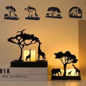 나은상점 캔들 홀더 인테리어 소품 촛대 장식 메탈 코끼리+기린