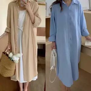 셔츠형원피스 여리핏 데일리 셔츠형 롱원피스 루즈핏 썸머 바캉스룩