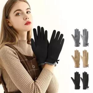 여성 리본 포인트 기모 스마트 터치 장갑 URK 1004712 터치장갑 방한장갑 기모장갑 털장갑