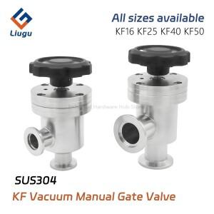 304 스테인리스 스틸 위생용 L형 수동 KF 진공 배플 밸브 시스템용 퀵 클램프 앵글 KF16KF25KF40 KF50