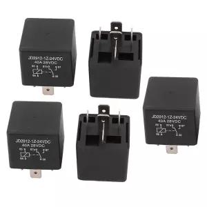 uxcell 5pcs JD2912-1Z-24VDC 5핀 40A 28VDC DC 24V 범용 자동차 모터 퓨즈 릴레이 스위치 전원