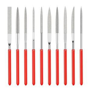 10Pcs 다이아몬드 바늘 파일 세트 3x140mm 미니 키트 돌 유리 금속 조각 공예 손 도구