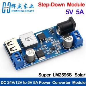 DC-DC 24V12V  5V 5A 스텝 다운 전원 공급 장치 벅 컨버터 LM2596S 교체 휴대폰 용 조정 가능 USB 충전 모