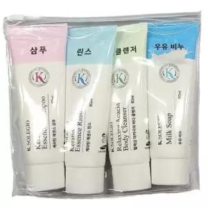 샴푸 린스 바디클렌져 우유비누 간편 여행용 4종세트