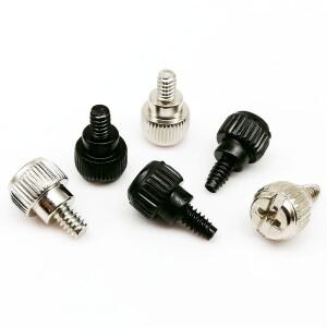 10pc 블랙 실버 탄소강 호환 헤드 6 -32x5mm PC 컴퓨터 케이스 커버 손 엄지 나사 볼트 조이기