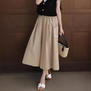 [신상오픈런]여성 레이스 카고 와이드핏 7부 밴딩 반바지 (35835868)