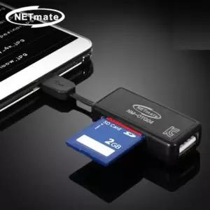 넷메이트 모바일 OTG 카드리더기 블랙 usb허브