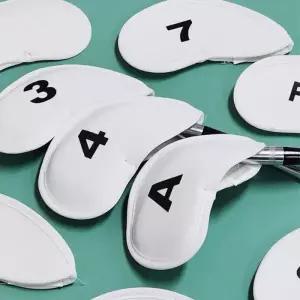 화이트 헤드 10개 골프채 아이언커버 커버 풀세트