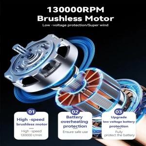 전기 먼지털이 압축 속도 조절 터보 선풍기 충전식 배터리 무선 제트 130000RPM