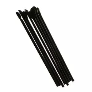 [유토피아]테이크아웃 스푼 스트로우 / 블랙 500개 주걱빨대 스푼형빨대 일자빨대 일회용빨대 스푼형스트로