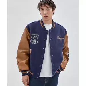 브랜드정품 게스 GUESS GO 클럽 부클 아플리케 바시티 패딩자켓 MN1W2830 129165