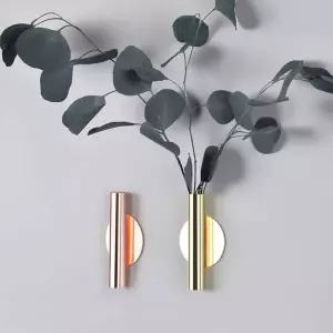 철제 벽 화병 오브제 꽂이 부착식 한송이 벽걸이 꽃병 미니