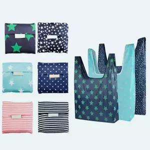 패브릭 요술 장바구니 미니 쇼핑백 휴대용 포켓 접는 초미니 시장