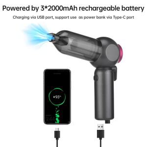 자동차 진공 청소기 휴대용 2in1 무선 16000PA 에어 더스터 8cps 흡입 송풍기 창문 차단기 기능 이중 용도