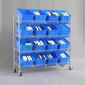 업소용 피킹카트 트롤리 자재 바퀴 택배 4단 선반 웨건 4층