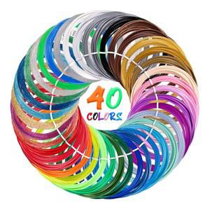 크레트럼 40 컬러 PLA 3D 펜 필라멘트 리필, SCRIB3D MYNT3D PIKA3D 펜과 호환됨 n대부분의 1.75mm 프린팅 펜이 더들러 시작 펜에 맞지 않음