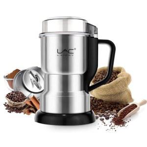 전기 커피 그라인더 & 스파이스 그라인더, 스테인리스 스틸 블레이드로 150W 고속 분쇄 | 원두, 향신료, 씨앗, 허브용 건식 식품 공장 미니 주방 그라인더(핸들 포함)