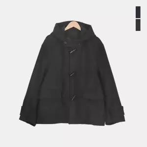 [스콰즈]남성 캐주얼 떡볶이 후드 하프 오버핏 더플 코트 SAZ003