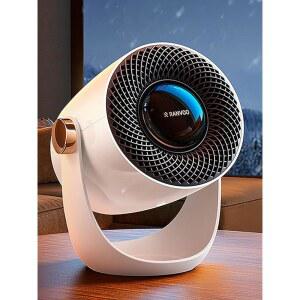 RANVOO 그래핀 스페이스 히터, 실내용 소형 휴대용 전기 뜨거운 공기 흐름, 10배 안전 및 스마트 보호, 사무실 침실의 주변 열에 대한 120 기울기 조정, 흰색