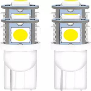 ZIMISI 194 LED 전구 5SMD 5050 칩 태그 조명 12V 6000K 화이트 웨지 베이스 168 T10 2825 교체 자동차