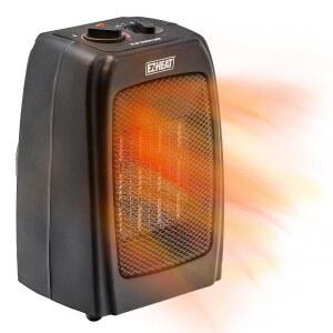 온도 조절기와 팬이 장착된 이지 히트 전기 세라믹 휴대용 공간 히터, 과열 센서 내장, 안전 팁 오버 스위치, ST-MTPTC113