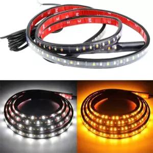 SOCAL LED 조명 트럭 러닝 보드 라이트 DRL 사이드 킥 스위치백 스트립 60인치(150cm) 12V 순차 점멸 턴