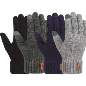 겨울 따뜻한 사이클링 장갑 손가락 두꺼운 터치스크린 드라이빙 니트