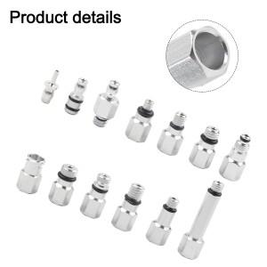 13PCS 유압 브레이크 오일 교환 도구 키트-알루미늄 합금 커넥터 나사 및 조인트 자전거 블리드 어댑터
