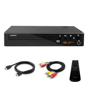 LP-099 멀티 리전 코드 존 무료 PAL /NTSC HD DVD 플레이어 CD 플레이어(HDMI AV 출력, 원격 및 USB 입력, MIC 입력 포함) - 컴팩트 디자인(블랙)