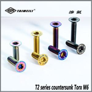 TAIMEILI 1PCS 티타늄 합금 접시 머리 나사 T2 시리즈 m6x12- 304050 mm 자전거 수리