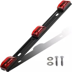 파탐 레드 클리어런스 ID 바 마커 라이트 3 9 LED 트레일러 밀폐 스테인리스 스틸 [DOT 승인] 밀폐된 트럭