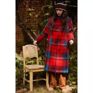 베네통 블랜드 체크 울 코트BACT51561 PBF468 XLQ471