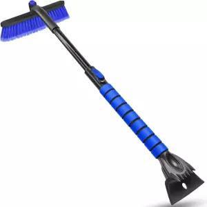 자동차 앞유리용 SEAES 35인치 얼음 스크레이퍼 및 스노우 브러시 트럭 SUV 차량 창문용 폼 그립이 있는