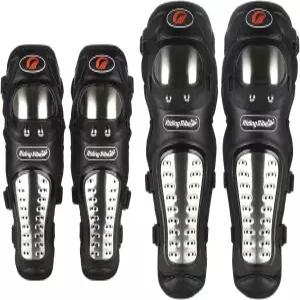 GES 무릎 보호대 오토바이 4Pc 모토크로스 정강이 합금 길이 강철 팔꿈치 모터크로스 ATV 레이싱 무릎긴