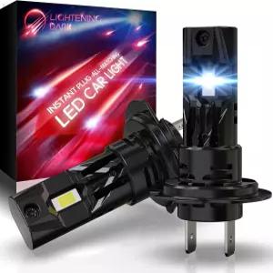 어두운 H7 전구 어댑터 필요 없음 600 밝기 6500K 제논 화이트 1 미니 사이즈 팬 무선 비극성 안개등 포함