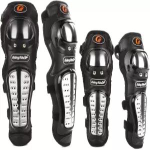 4Pc 합금 스틸 모터사이클 무릎 모터크로스 보호대 정강이 팔꿈치