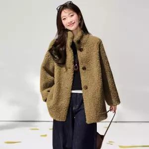 추동 코트 하프기장 커버 설날 라이크 여성패션 모피 도톰한 스웨이드 따뜻한 엉덩이 DL4