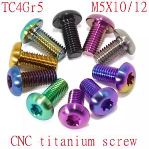 6개 TC4GR5 티타늄 볼트 M5x10 12mm 나사  브레이크 로터용 산악 자전거 및 로드 T25 Torx 헤드