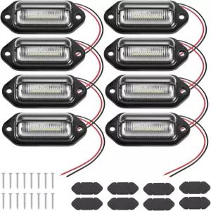QWORK 8 팩 번호판등 12V LED 자동차 트럭 SUV 트레일러 보트용 테일라이트