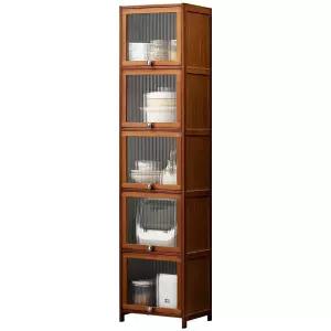 원목 주방 수납장 그릇장 선반 장식장 키큰 틈새