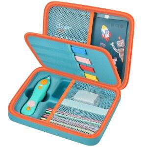 3Doodler Start+ 에센셜 3D 펜 세트와 호환되는 케이스마일 케이스, 교육용 STEM 장난감을 위한 아트 액티비티 세트 보관, 플라스틱 필라멘트 가닥 보관 - 녹색