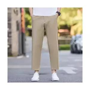 남자 기본 면바지 캐주얼 바지 여름 얇은 9부 일자 통 커프 와이드 SPO마켓2