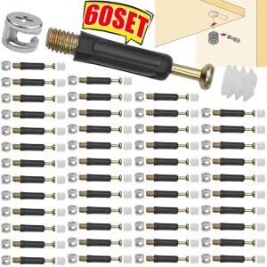 3in 1 가구 연결 나사 테이블 측면 사전 삽입형 캠 볼트 너트 캐비닛 서랍 잠금 장치와 다웰 패스너