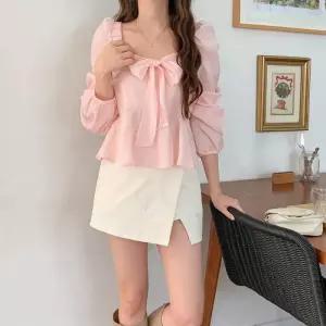 [신상오픈런]옆트임 이중 슬림핏 검정치마 미니 랩스커트 (30489374)