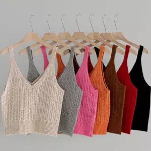 [신상오픈런]여성 브이넥 니트조끼 7가지 색상 가을 꽈배기 디자인 울 소재 (41935650)